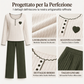 ✨Nuovi arrivi!✨Set pigama a coste da donna con ricamo di cuore