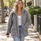 Giacca da donna casual in pelliccia sintetica con abbottonatura