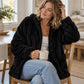 Giacca da donna casual in pelliccia sintetica con abbottonatura
