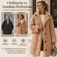 Cappotto da donna caldo in pelliccia con colletto a revers e bottoni