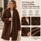 Cappotto da donna caldo in pelliccia con colletto a revers e bottoni