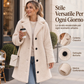 Cappotto da donna caldo in pelliccia con colletto a revers e bottoni