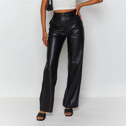 ✨Appena arrivati – Solo oggi il 50% di sconto! Pantaloni in ecopelle a vita alta versatili