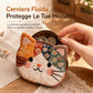 Portamonete mini per gatti patchwork carino e portacarte portatile, piccola borsa creativa per ragazze