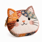 Portamonete mini per gatti patchwork carino e portacarte portatile, piccola borsa creativa per ragazze