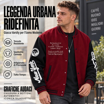 Giacca da baseball casual da uomo a colori block