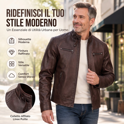 ✨ Appena arrivati – Solo oggi il 50% di sconto! Giacca in similpelle PU da uomo elegante e dal colletto standing