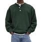 Maglia casual da uomo in velluto a coste a maniche lunghe con chiusura Henley
