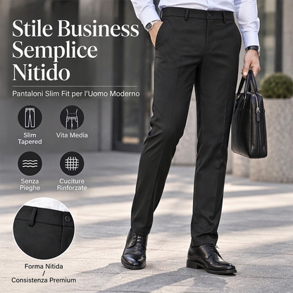 Pantaloni da abito slim-fit a vita media per uomo
