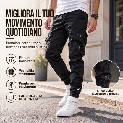 Pantaloni cargo casual aderenti e caldi per uomo