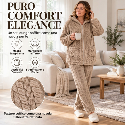 ✈Solo oggi il 50% di sconto! – Spedizione gratuita!✈ Set giacca e pantaloni in maglia a coste e felpa con cappuccio da donna