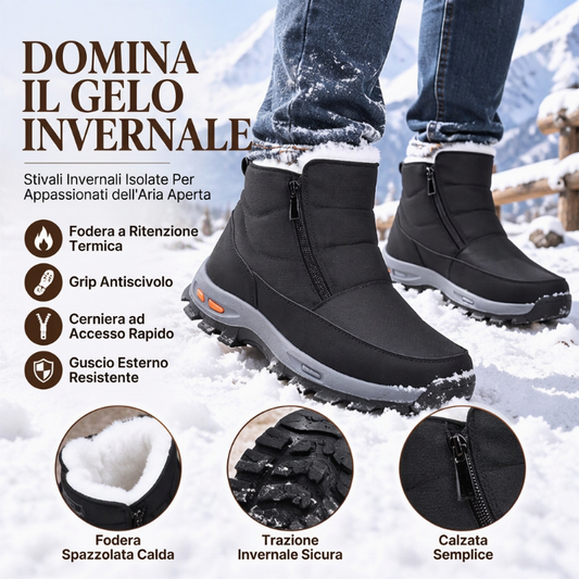 🔥 Solo oggi: 50% di sconto! Stivali da neve invernali da uomo con fodera in peluche e impermeabili