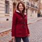 Cappotto invernale da donna con cappuccio e bottoni a fibbia