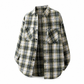 Camicia a quadri unisex casual, vestibilità morbida, con chiusura a bottoni per uomo e donna