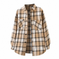 Camicia a quadri unisex casual, vestibilità morbida, con chiusura a bottoni per uomo e donna