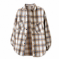 Camicia a quadri unisex casual, vestibilità morbida, con chiusura a bottoni per uomo e donna