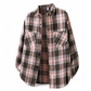 Camicia a quadri unisex casual, vestibilità morbida, con chiusura a bottoni per uomo e donna