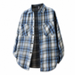 Camicia a quadri unisex casual, vestibilità morbida, con chiusura a bottoni per uomo e donna