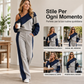 🔥 Solo oggi: 50% di sconto! Set casual da donna a due pezzi, con blocco colori e scollo a barca