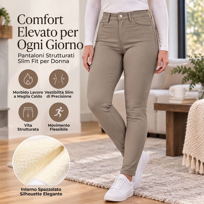 🔥 Solo oggi: 50% di sconto! Pantaloni skinny a vita alta con fodera in peluche per donna