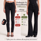 Jeans a zampa da donna a vita alta in denim, modello slim fit classico nero, pantaloni con cinque tasche