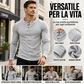 T-shirt Henley a coste, casual e aderente da uomo
