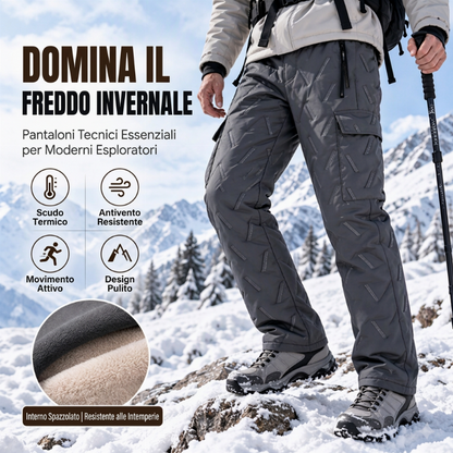 Pantaloni Cargo Invernali da Uomo con Fodera in Peluche