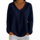 ✨Nuovi arrivi!✨Maglia da donna a maniche lunghe con scollo a V in tessuto a nido d'ape