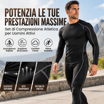 Set intimo termico da uomo a compressione per allenamento