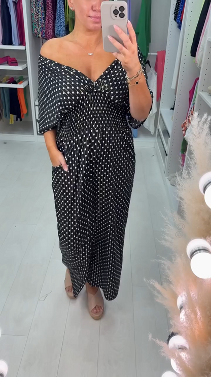 🎉Hot Sale - 49% off🔥 Polka Dot Printed Elastic Waist Jumpsuit